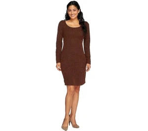 Isaac Mizrahi Size 10 Black Knit Tweed Dress with Seaming classy - Picture 1 of 5