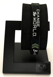 Motivierendes CHANGE THE WORLD schwarzes Kautschukarmband Armband - Bild 1 von 3