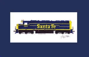 Santa Fe SD45 #5521 11"x17" impresión mate firmada por Andy Fletcher - Imagen 1 de 1