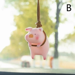 Lucky Pig Piggie Rear View Mirror Hanging Ornament Decoration Pendant Accesso - Foto 1 di 5