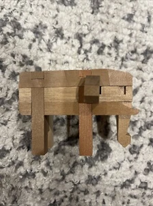 Vintage Japanese Kumiki Interlocking Wooden Elephant Puzzle 3” - Picture 1 of 5