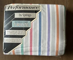 Vintage Performance by Springs Twilite Hampton Stripe 3 pc Twin Bed Sheet Set - Picture 1 of 3