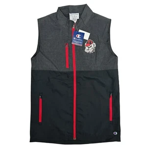 Nuevo con etiquetas Chaleco Cortavientos Champion UGA Georgia Bulldogs Dawgs Talla S Negro Gris Rojo - Imagen 1 de 14