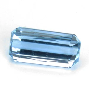 Bonito color azul aguamarina corte esmeralda color natural sin calefacción elegante de 3,45 quilates - Imagen 1 de 5