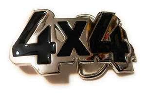Hebilla de cinturón 4X4 clásica color cromo cuatro ruedas todoterreno EE. UU. - Imagen 1 de 5