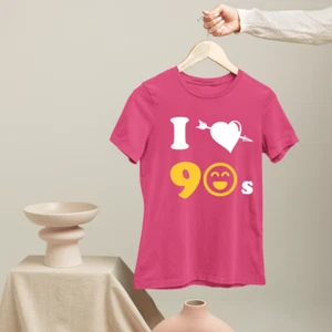 I Love 90s T-shirt Hen Party Costume Disco Club Festival Events Slogan Gifts - Picture 1 of 22