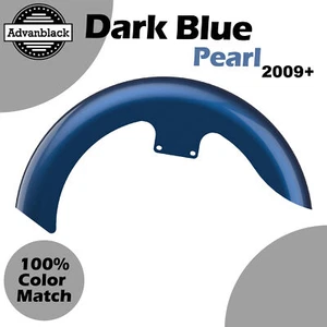 Fits 09+ Harley DARK BLUE PEARL 19" Reveal Wrapper Hugger Front Fender - Bild 1 von 9