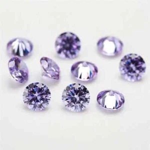 Lotto naturale 7 mm 10 pz pietra preziosa libera certificata colore lavanda cambogiana zircone - Foto 1 di 5