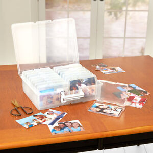 Photo Storage Box for 1600 Pictures Clear Organizer Acid-Free Cases Keeper Pics