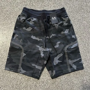 Under Armour Sportstyle Elite Cargo Shorts 9” Black Camo 1373868-002 Mens Size M - Picture 1 of 5