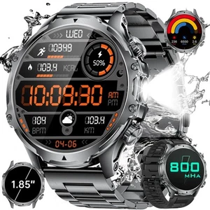 Military Smart Watch for Men, 1.85'' HD Large Screen Smartwatch, Flashlight/5... - Bild 1 von 9