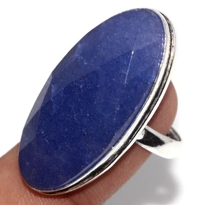 Simulated Blue Sapphire 925 Silver Plated Ring Us 9 Exquisite Gift AU D631 - Picture 1 of 3