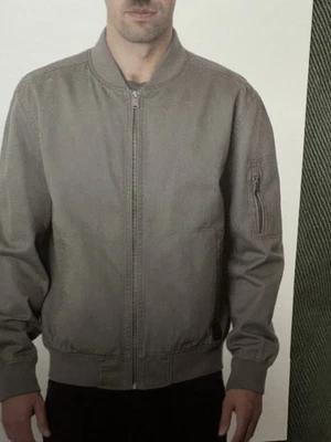 Chaqueta de bombardero Lucky Brand para hombre con bolsillos con cremallera completa, verde, talla XXL Foto 1 de 4