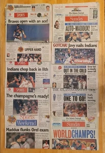 RARE ⚾️ 1995 MLB Atlanta Braves Baseball World Series Champions ⚾️ 10 Newspapers - Picture 1 of 22