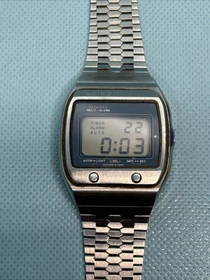 Reloj Digital Vintage Seiko A039-5000 Cuarzo LC Acero Inoxidable - FUNCIONA Foto 1 de 4