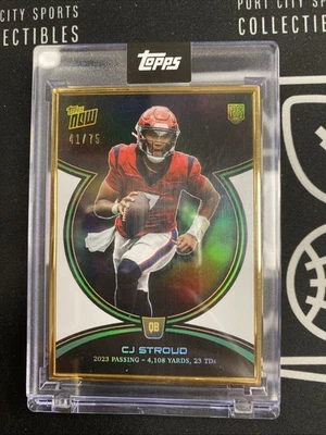2023 Topps Now Cj Stroud Framed Green Rookie /75 - Image 1 of 2
