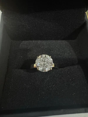 3CT Round EF/VS1 Lab Grown Diamond Solitaire Engagement Ring 14k Yellow Gold - Image 1 of 4