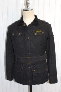 Women's Barbour International Quilted Black Jacket Size M - Picture 1 of 12