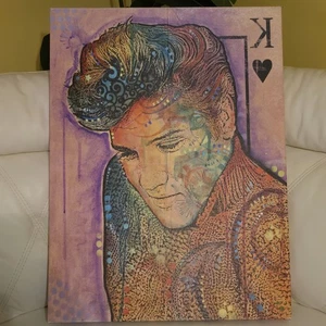  32 x 24 Elvis "King of Hearts" von Dean Russo Farbenfroher Pop Art Leinwanddruck - Bild 1 von 4