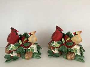 2 Candelabros Lenox Winter Greetings HP Navidad Cardenales Holly Berrie - Imagen 1 de 24