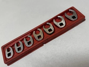 Snap-On USA 7 pc SAE 3/8" Drive Flare Nut Line Crowfoot Wench Set 207SFRH - Picture 1 of 2