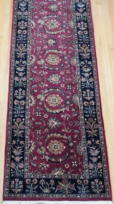 Alfombra Oriental Corredor Floral Lana Anudada a Mano Saroukk Design Pakistaní 2'8" x 16' Foto 1 de 4