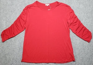 Blusa Ava James Mujer XL Roja Cuello Redondo Tirantes Manga Larga Pullover Sólida Nueva - Imagen 1 de 9