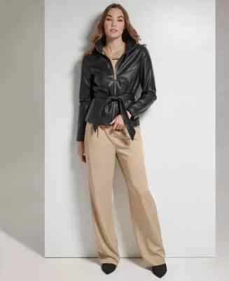 Calvin Klein Zip Jacket with Tie Belt Black XL Black New with Tags - Image 1 of 4