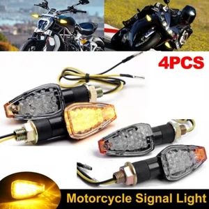 4x Universal Motorcycle Motorbike Amber LED Turn Signal Indicator Blinker Lights - Picture 1 of 12