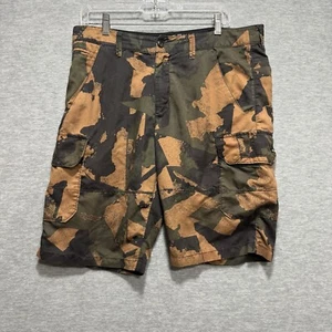 Fox Racing Cargo Shorts Mens Size 34 Green Camouflage Streetwear Motorcycle Logo - Picture 1 of 9