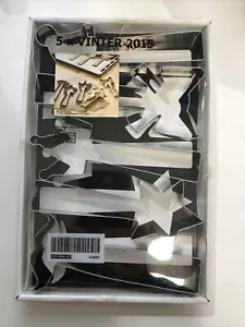 NEW Ikea Vinter 2015 Pastry Cookie Cutters Star Crown Mustache Bow Hat 22583 - Picture 1 of 5