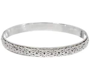 3D Byzantine Slide On Round Spinner Bangle Bracelet REAL 925 Sterling Silver QVC - Picture 1 of 4