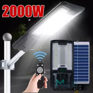 2000W Lampara Luz de Calle Solar Exterior 9999000000lm Impermeable Jardin Patio - Picture 1 of 21