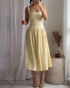 ZARA : Vanilla Textured Midi Dress : 4813/323 : UK Buyers_Get It Faster! - Picture 1 of 12