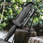 7" Fixed Blade Tactical Knife W/ Fire Starter In Sheath Survival Knife