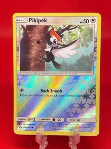 Juego de cartas coleccionables Pokémon Pikipek 106/149 Sun & Moon Base Set Reverse Holo 2017 casi nuevo - Imagen 1 de 2
