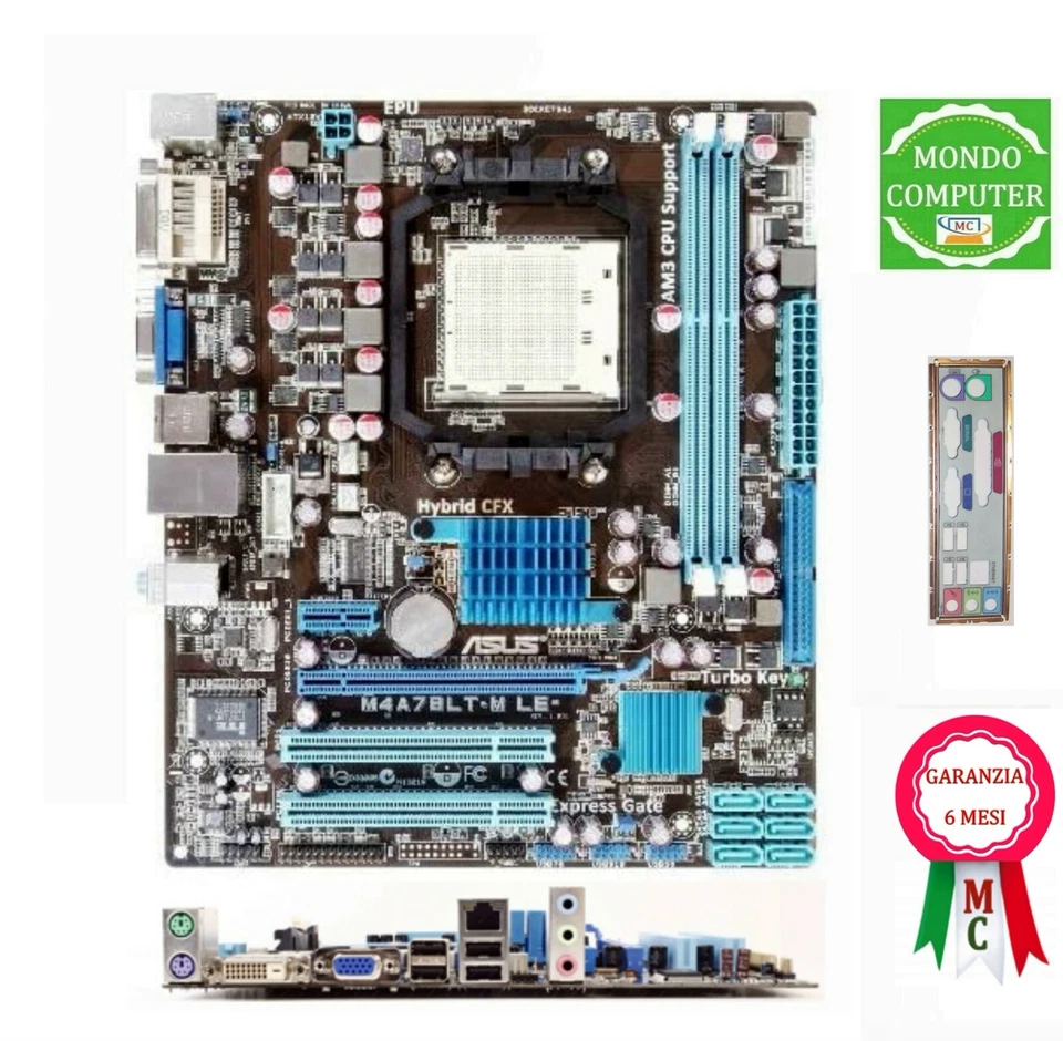 SCHEDA MADRE SOCKET AM3  ASUS M4A78LT-M LE + LAMIERA BACK PANEL - Immagine 1 di 1