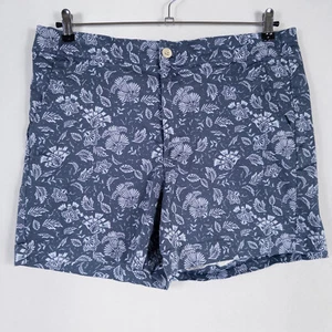Jachs Girlfriend Shorts Womens XL Blue Floral Cotton Blend Stretch Chino Summer - Picture 1 of 9