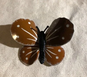 Vintage Brown & Gold-Tone Butterfly Brooch - Picture 1 of 2