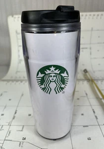 Starbucks 16 Unzen Kunststoff Reisebecher weiß Becher grün Meerjungfrau/Meerjungfrau Logo 2015 - Bild 1 von 10