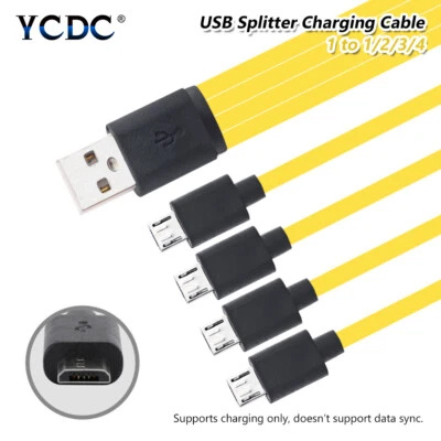 Splitter Charging Cable USB 2.0 to Micro USB 1 to 1/2/3/4 For Samsung S5 Huawei - Image 1 of 4