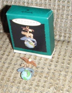 1995 MINI PRECIOUS CREATIONS ORNAMENT Hallmark Miniature Eagle Rhino Whale MIB - Picture 1 of 1