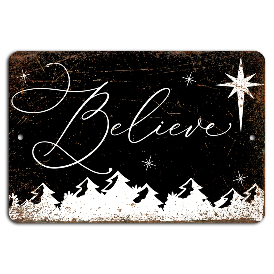 Believe Under a Starry Night: Rustic Charms on Metal - Image 1 of 1