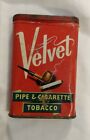 ?? Vintage Old Velvet Pipe And Cigarette Tobacco Tin Great Condition ????