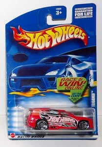 Hot Wheels 2001 sin número tarjeta azul fandango rojo/negro código de llamas coche NUEVO - Imagen 1 de 6