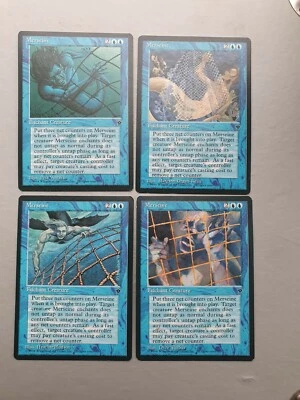 Merseine x4 PLAYSET, MTG Fallen Empires (1994) Common Blue Enchantment NM - Image 1 of 2