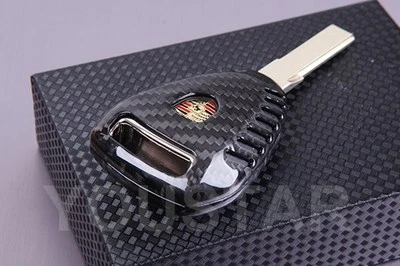 FUNDA de llave remota de carbono genuino premium para PORSCHE 997 911 Boxster 987 Cayman Foto 1 de 4