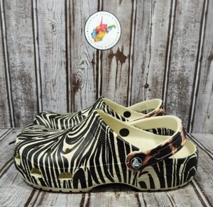 Zueco Crocs Classic Animal Remix M7 / W9 207840-2Y9 leopardo cebra nuevo con etiquetas - Imagen 1 de 10