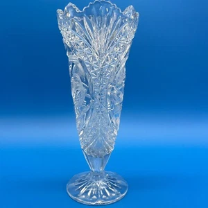 Tall VINTAGE HOFBAUER "BYRDES" Vase 10” High - Stunning Lead Crystal - Picture 1 of 3