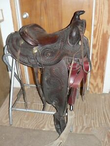 Vintage Tex Tan 14.5" Western Leather Trail Saddle